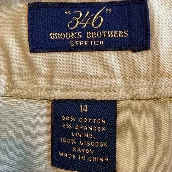 346 Brooks Brothers Stretch Khaki Beige Midi Skirt in Size 14. - Picture 6 of 9